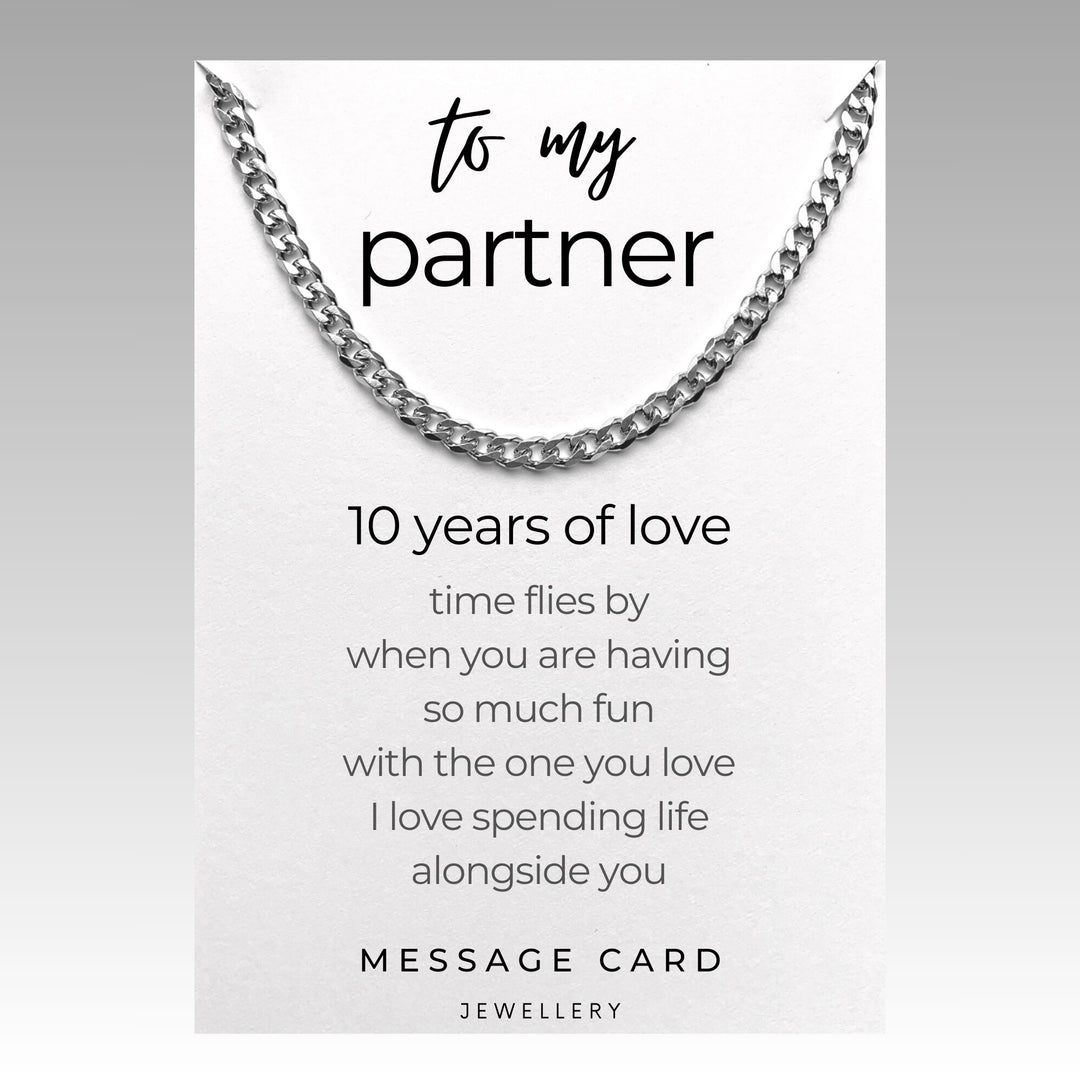 10 Years of Love - Celebrate 10 Years of Love with our Chunky Stainless Steel Curb Chain