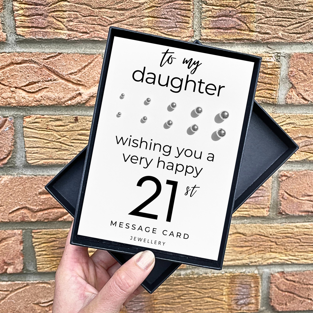 21st birthday jewellery for daughter, stainless steel ball stud earrings