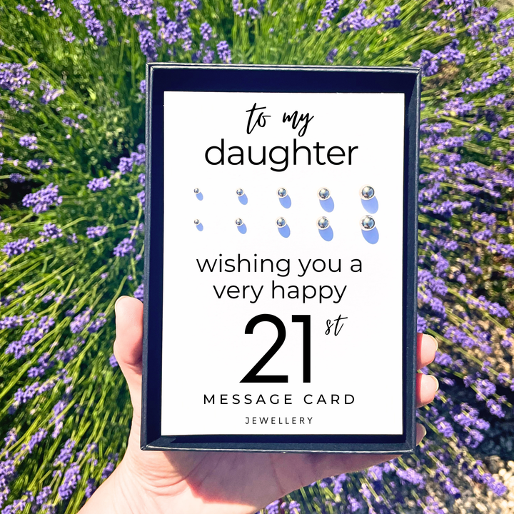 21st birthday jewellery for daughter, stainless steel ball stud earrings