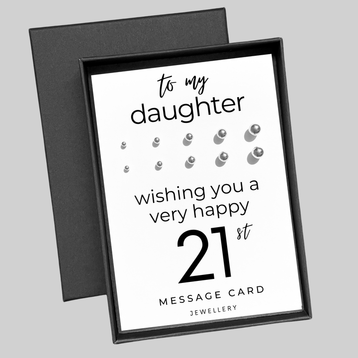 21st birthday jewellery for daughter, stainless steel ball stud earrings