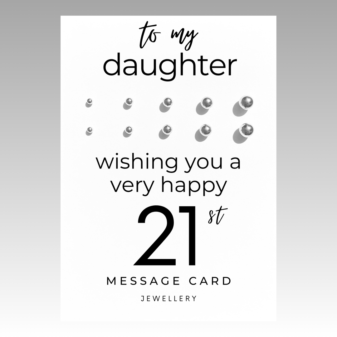 21st birthday jewellery for daughter, stainless steel ball stud earrings