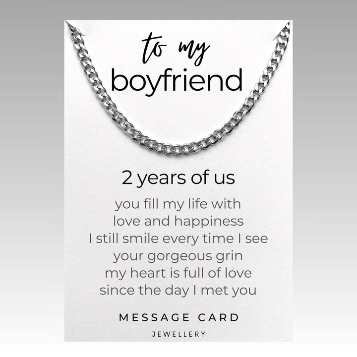 2 Year Anniversary for Boyfriend Chunky Stainless Steel Curb Chain - Symbolize Your Love and Celebrate Milestones