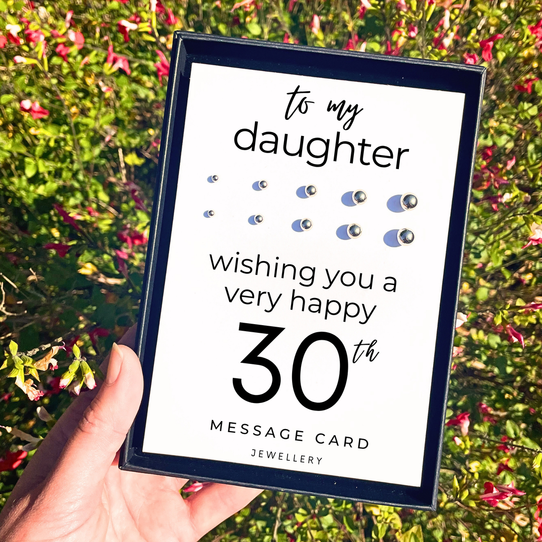 30th birthday jewellery for her, stainless steel earrings for daughter