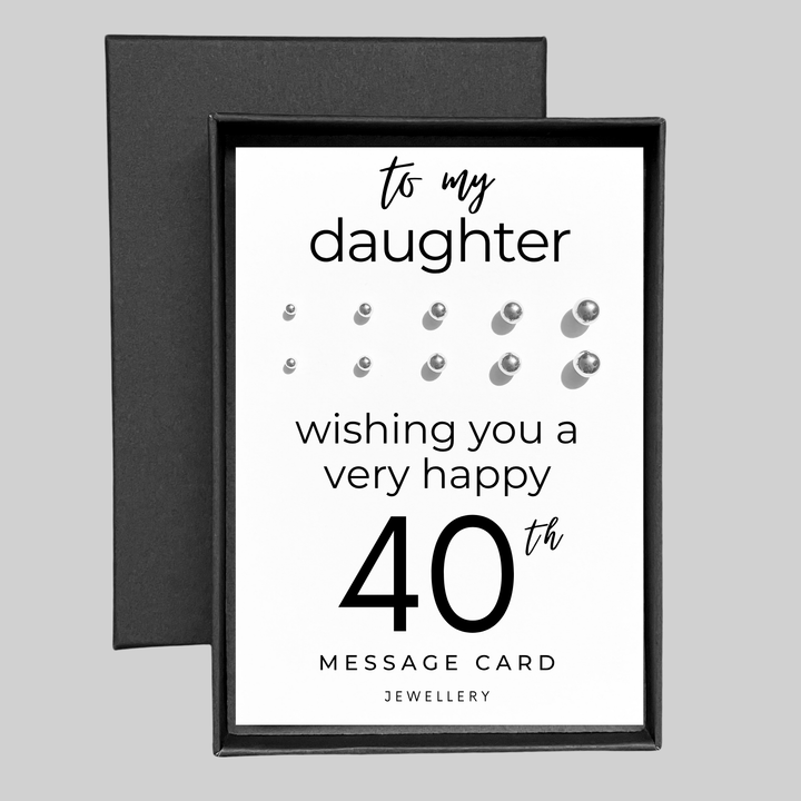 40th birthday message stacking earrings for her,  stainless steel earring set