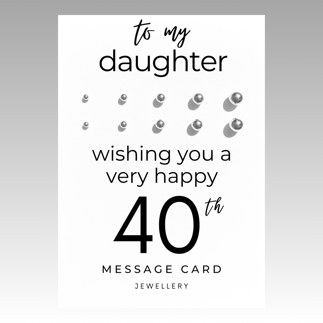 40th birthday message stacking earrings for her,  stainless steel earring set