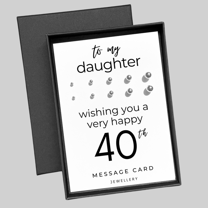 40th birthday message stacking earrings for her,  stainless steel earring set