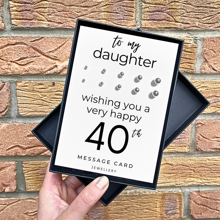 40th birthday message stacking earrings for her,  stainless steel earring set