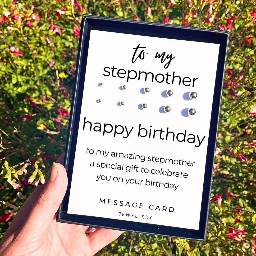 amazing step mum birthday gifts,  stainless steel ball stud earrings