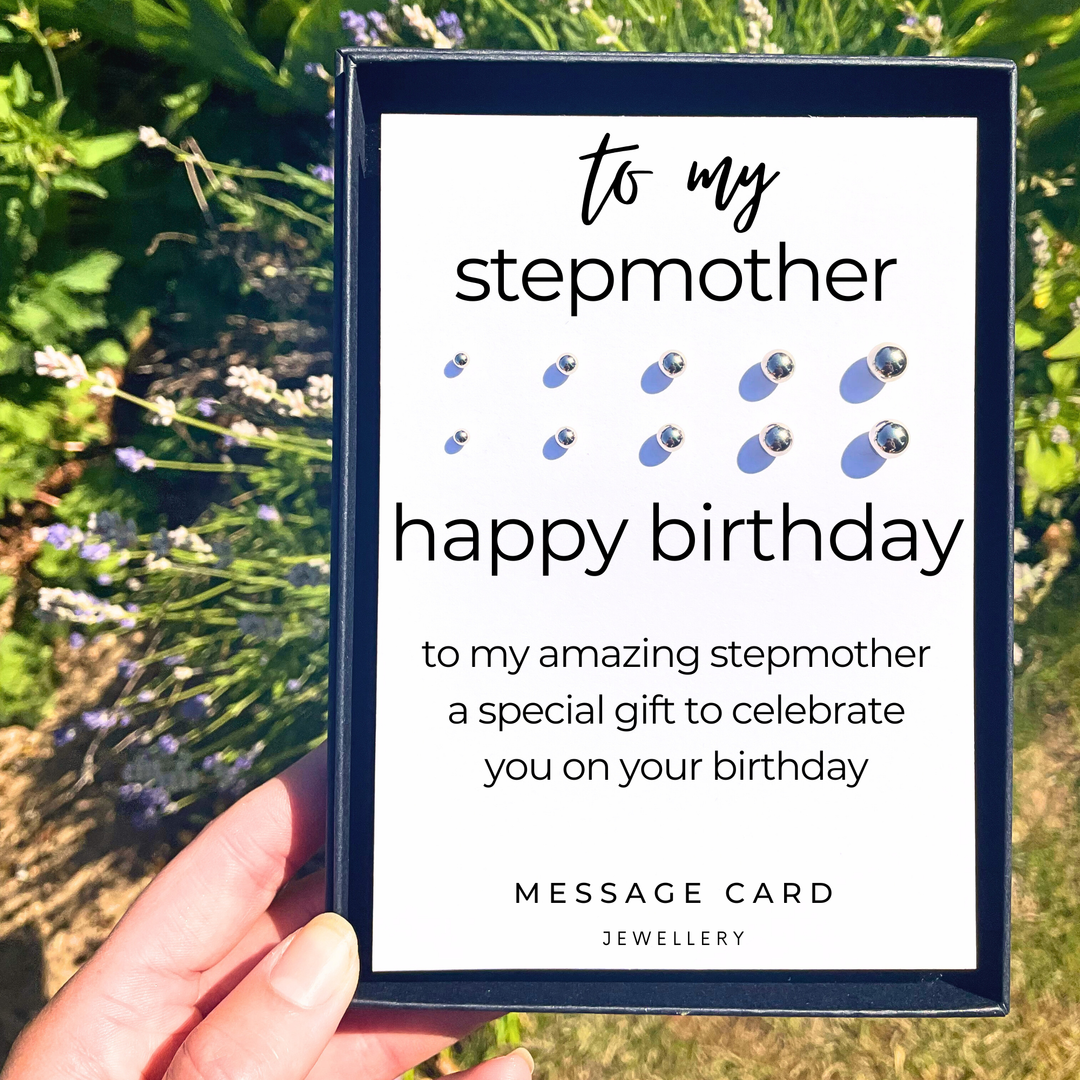 amazing step mum birthday gifts,  stainless steel ball stud earrings