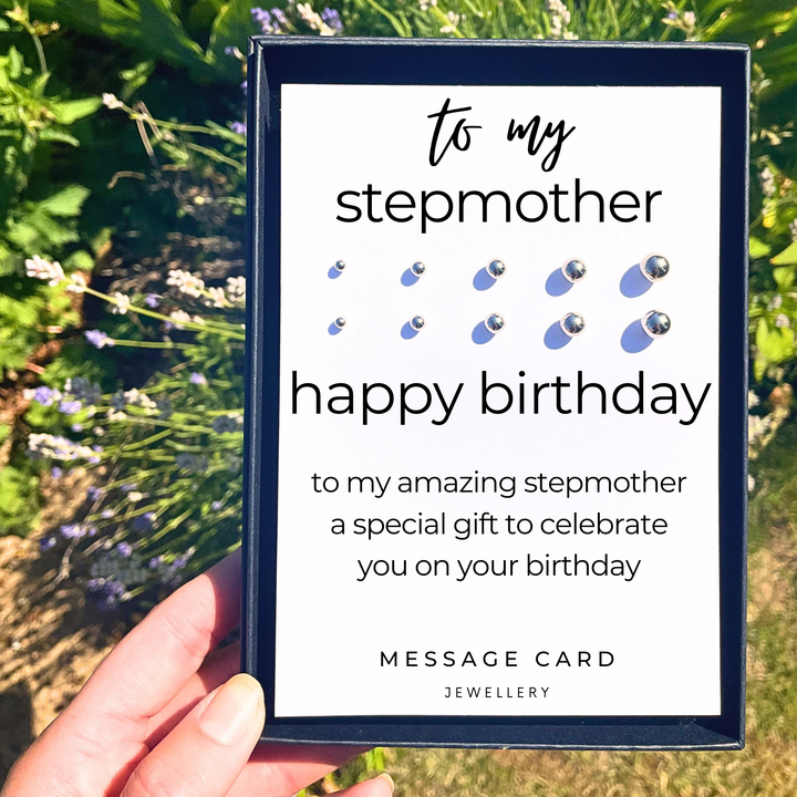 amazing step mum birthday gifts,  stainless steel ball stud earrings
