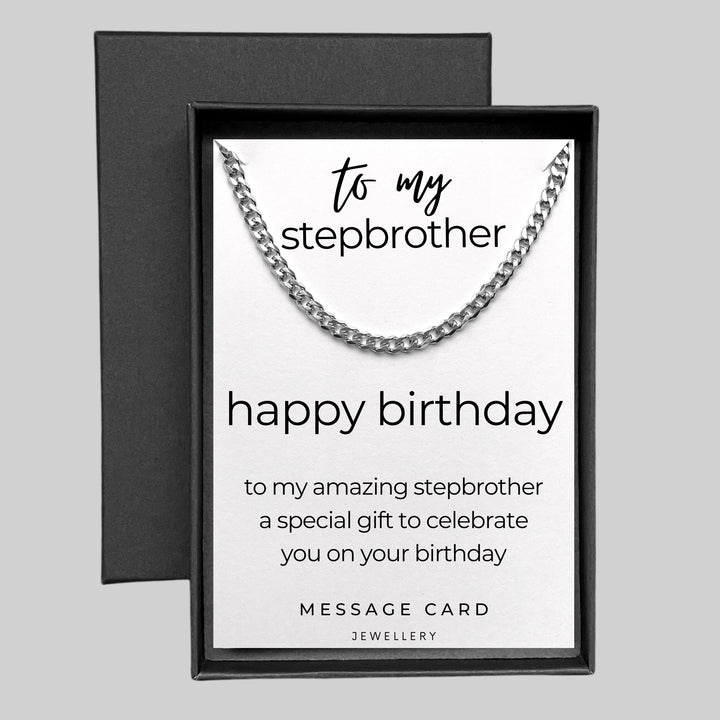 Amazing Stepbrother Birthday Gift - Chunky Stainless Steel Curb Chain