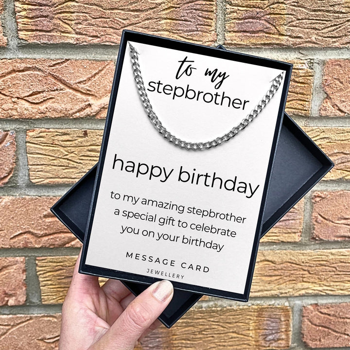 Amazing Stepbrother Birthday Gift - Chunky Stainless Steel Curb Chain