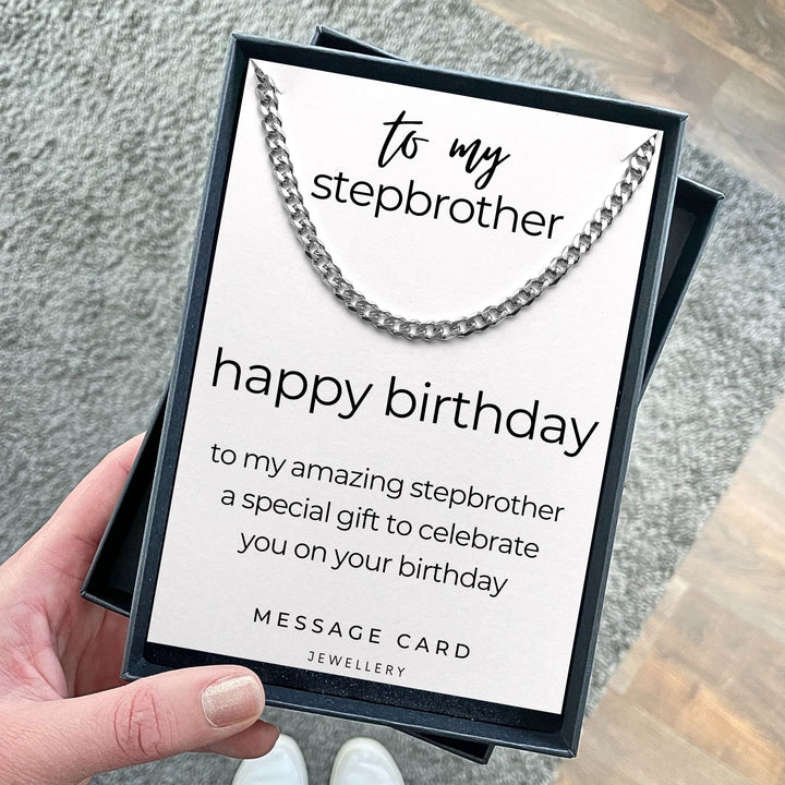 Amazing Stepbrother Birthday Gift - Chunky Stainless Steel Curb Chain