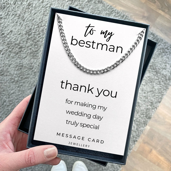 Best Man - Thank You for Making Our Wedding Day Truly Special: Chunky Stainless Steel Curb Chain Necklace Gift -  Appreciation Gift