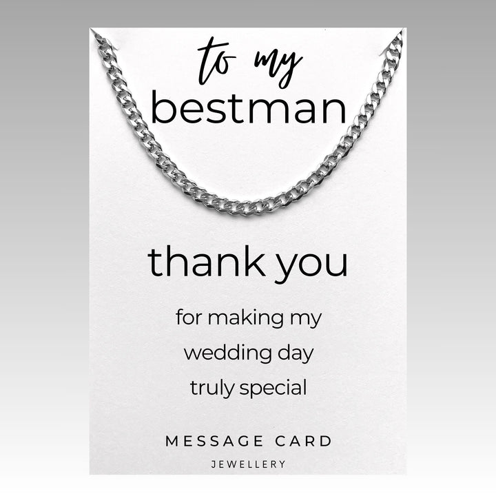Best Man - Thank You for Making Our Wedding Day Truly Special: Chunky Stainless Steel Curb Chain Necklace Gift -  Appreciation Gift