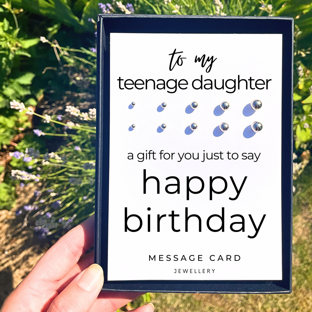 Birthday wishes for teenage daughter, stainless steel ball stud earrings