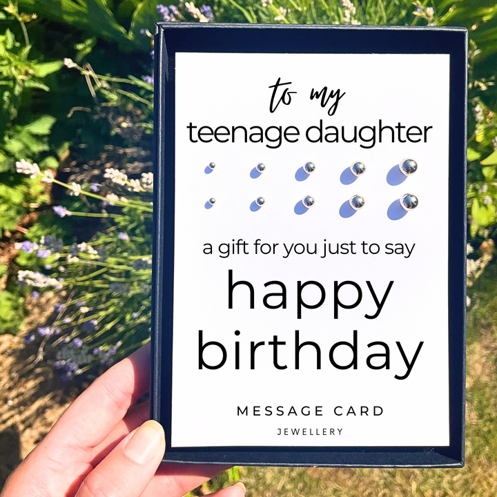 Birthday wishes for teenage daughter, stainless steel ball stud earrings