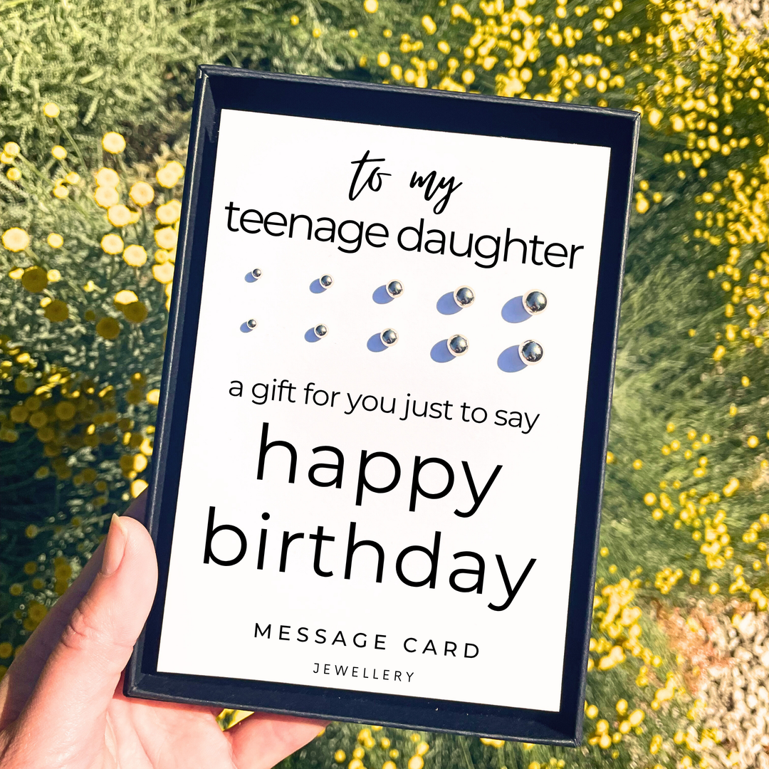 Birthday wishes for teenage daughter, stainless steel ball stud earrings