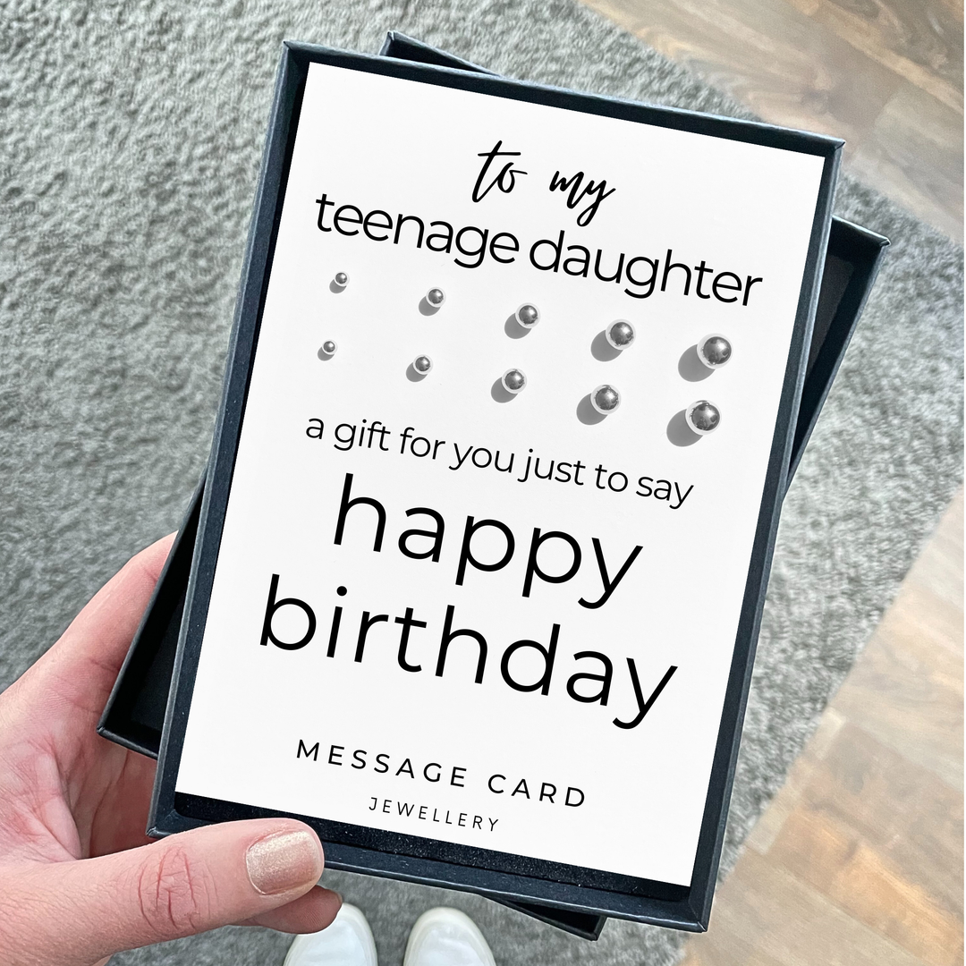 Birthday wishes for teenage daughter, stainless steel ball stud earrings