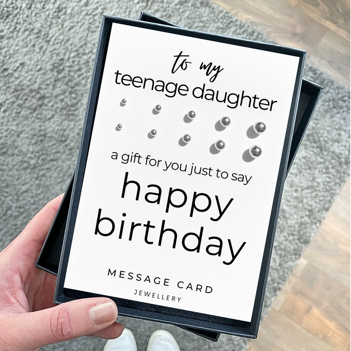 Birthday wishes for teenage daughter, stainless steel ball stud earrings