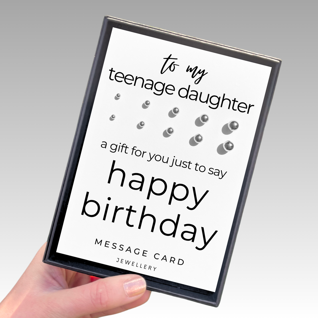 Birthday wishes for teenage daughter, stainless steel ball stud earrings