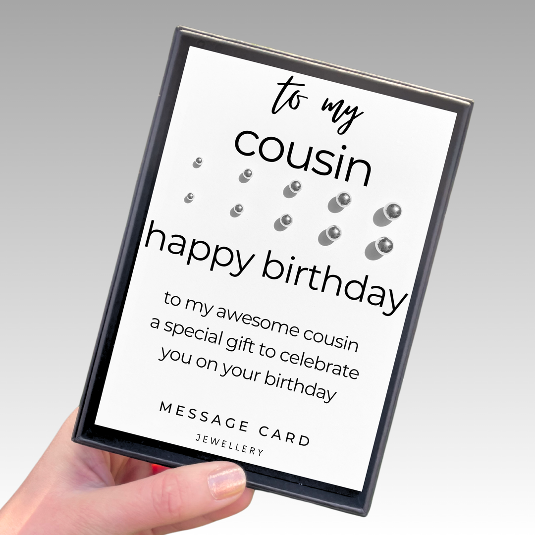 birthday gifts for cousin girl, awesome cousin, stainless steel ball stud earrings