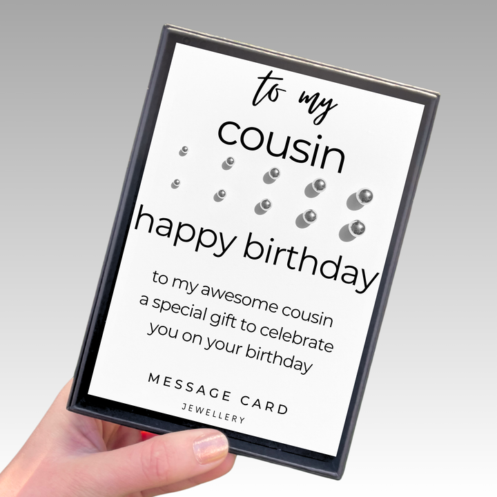 birthday gifts for cousin girl, awesome cousin, stainless steel ball stud earrings