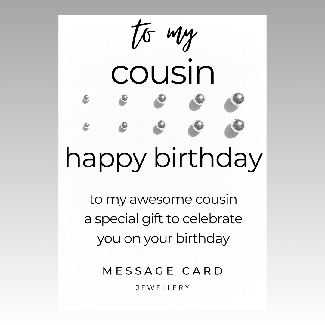 birthday gifts for cousin girl, awesome cousin, stainless steel ball stud earrings