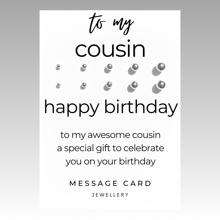 birthday gifts for cousin girl, awesome cousin, stainless steel ball stud earrings