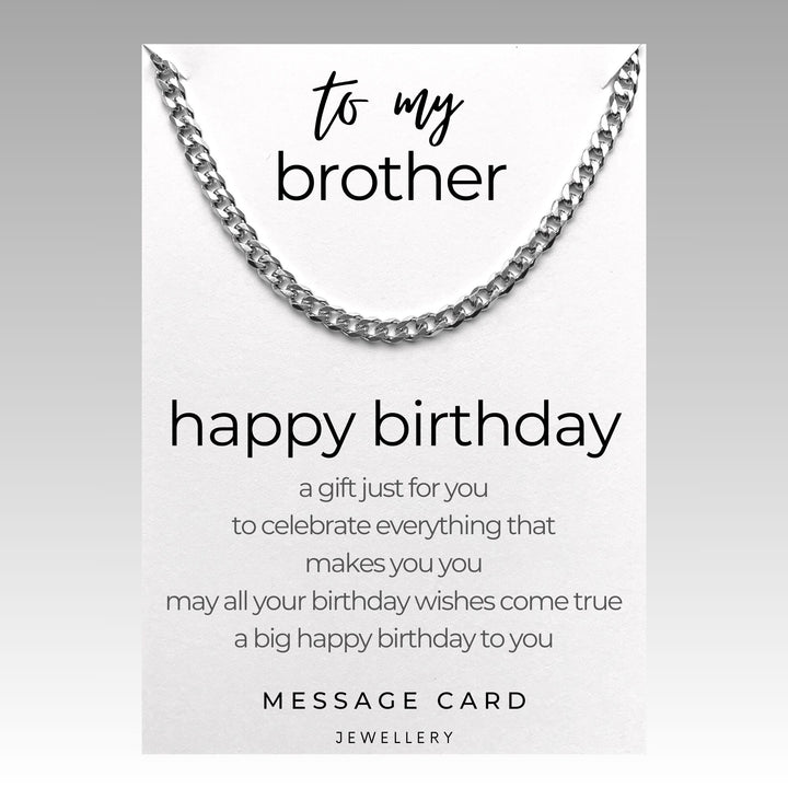 Brother's Birthday - May Your Wishes Shine Bright with our Chunky Stainless Steel Curb Chain Necklace
