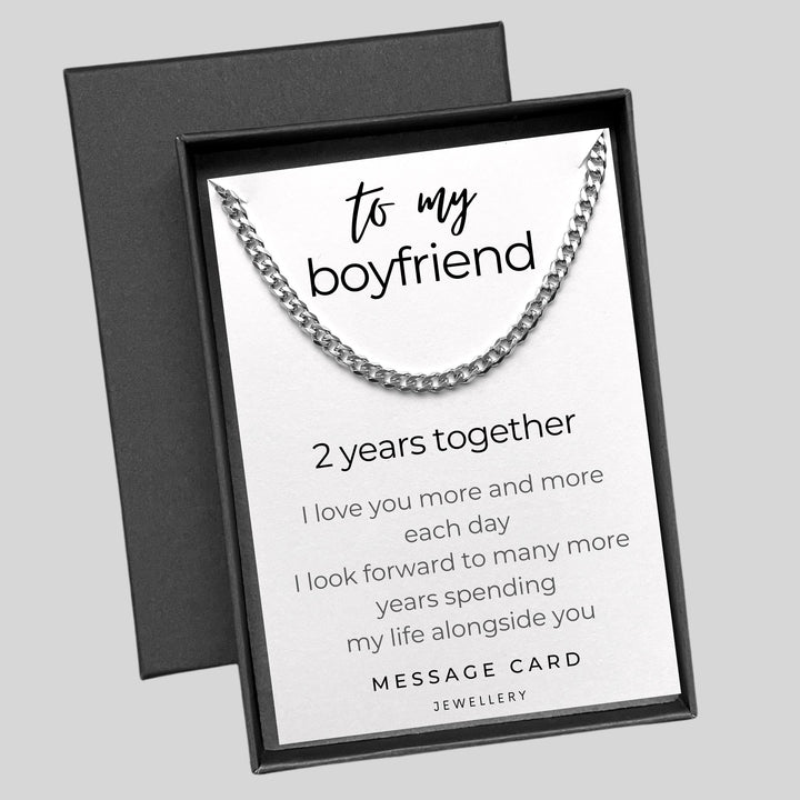Celebrate 2 Years Together with a Special Gift for Boyfriend - Anniversary Gift: Chunky Stainless Steel Curb Chain Necklace for Boyfriend