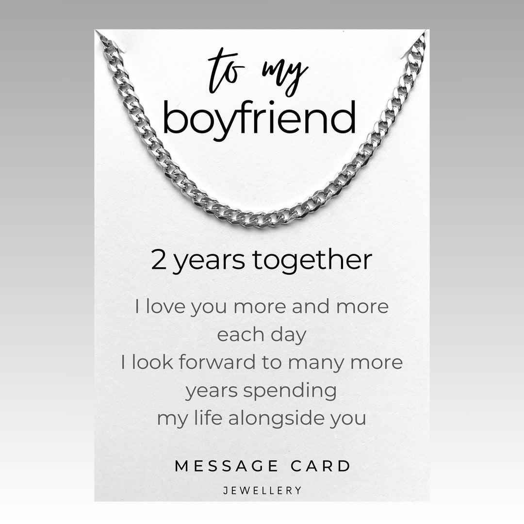 Celebrate 2 Years Together with a Special Gift for Boyfriend - Anniversary Gift: Chunky Stainless Steel Curb Chain Necklace for Boyfriend