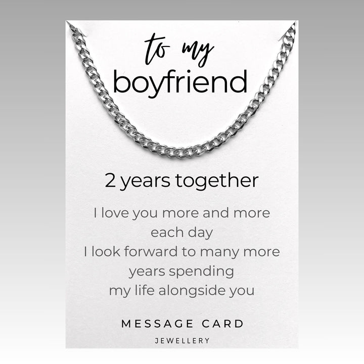 Celebrate 2 Years Together with a Special Gift for Boyfriend - Anniversary Gift: Chunky Stainless Steel Curb Chain Necklace for Boyfriend