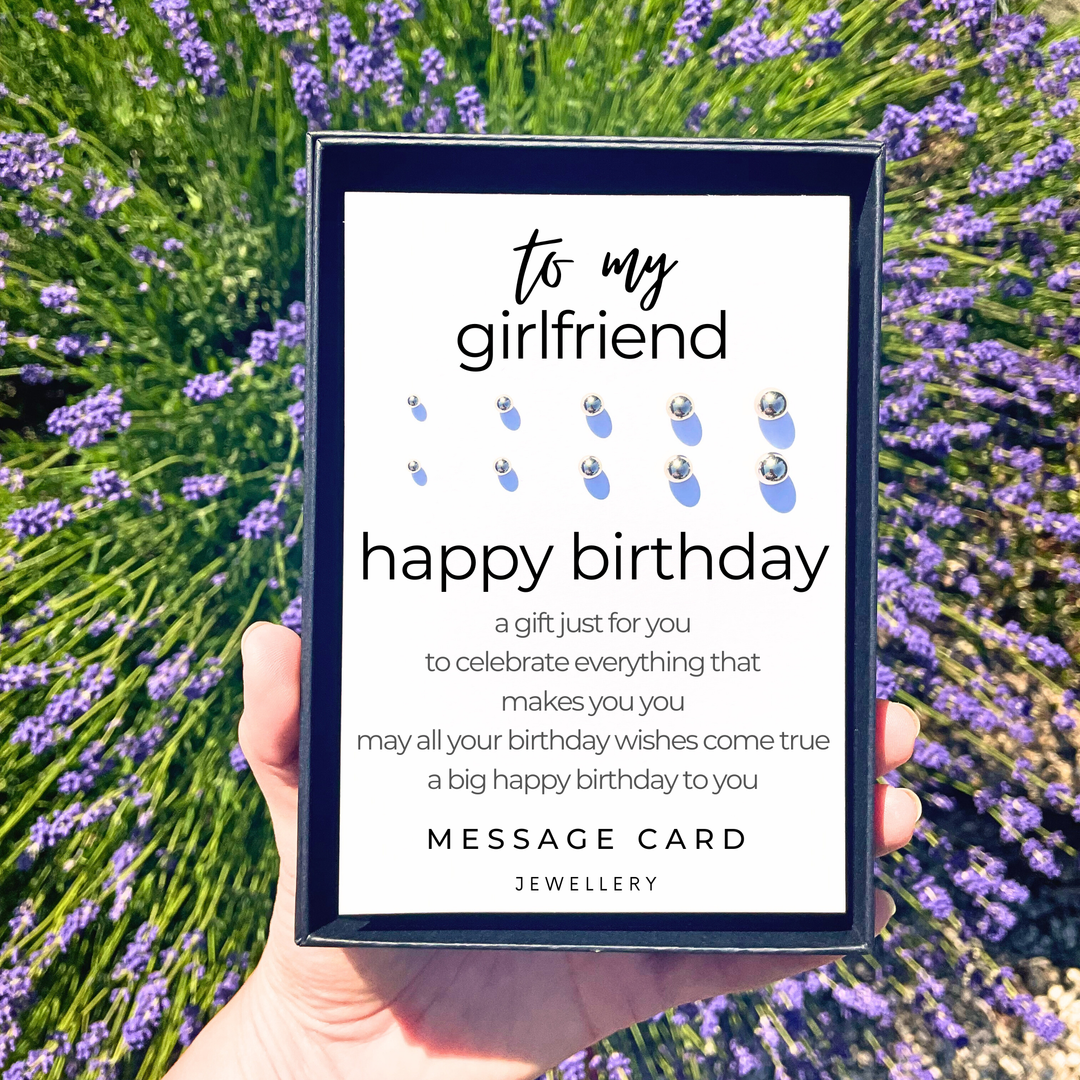 earrings for girlfriend birthday, stainless steel ball stud earrings