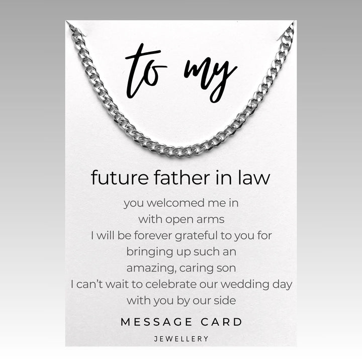 Father of the Groom - from Bride - Thank You Gift for Future Father-in-Law - Chunky Stainless Steel Curb Chain