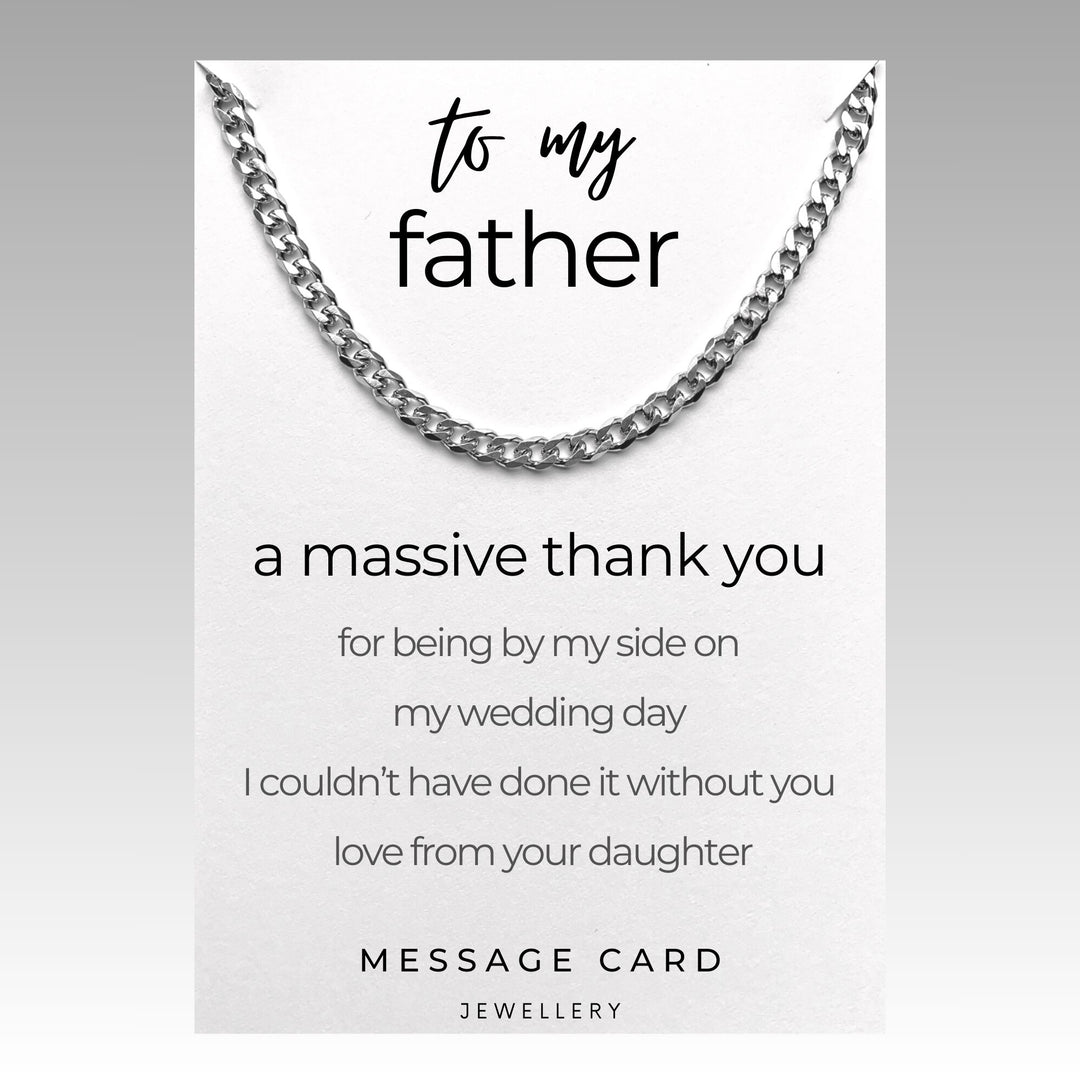 Father of the Bride Gift - From Daughter: A Heartfelt Thank You Gift - Chunky Stainless Steel Curb Chain Necklace