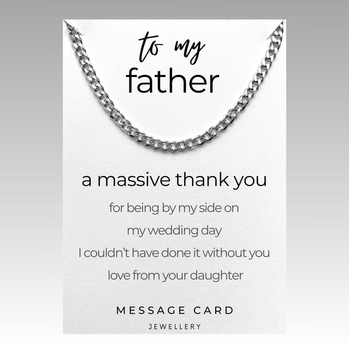 Father of the Bride Gift - From Daughter: A Heartfelt Thank You Gift - Chunky Stainless Steel Curb Chain Necklace