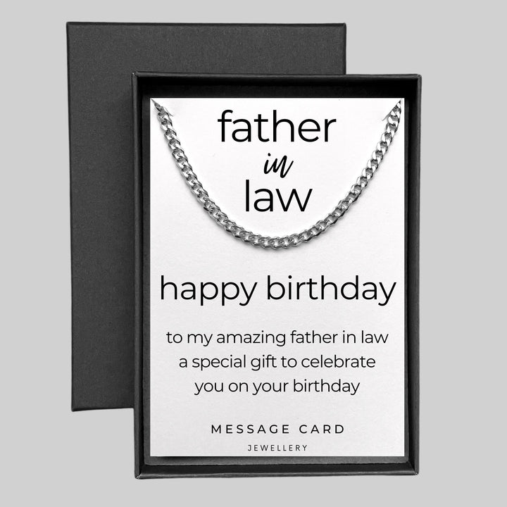 Father-in-Law's Birthday Special: Stylish Stainless Steel Curb Chain Necklace - The Perfect Gift!