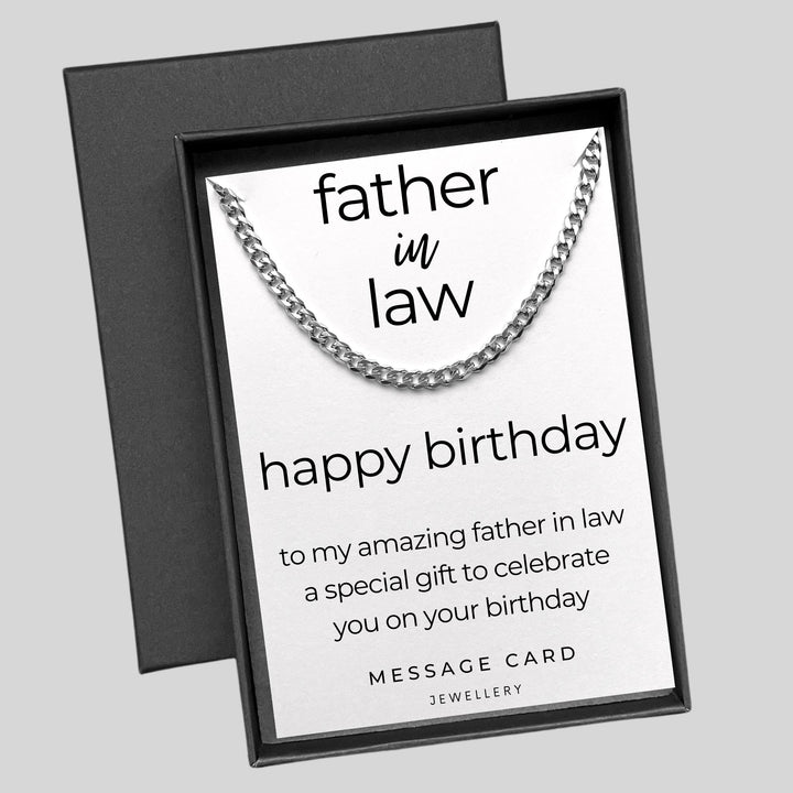 Father-in-Law's Birthday Special: Stylish Stainless Steel Curb Chain Necklace - The Perfect Gift!