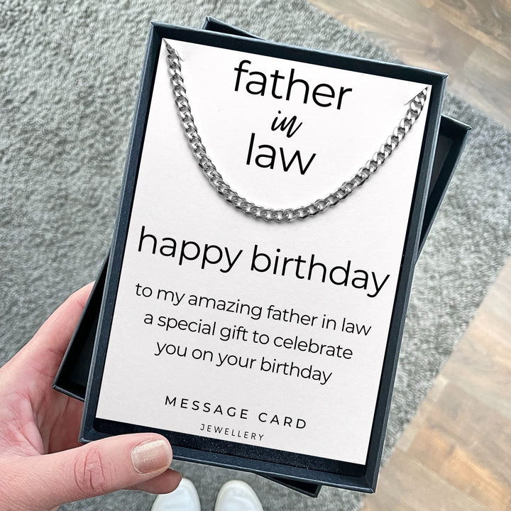 Father-in-Law's Birthday Special: Stylish Stainless Steel Curb Chain Necklace - The Perfect Gift!