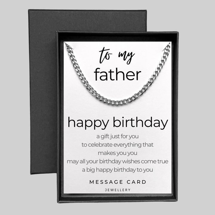 Father's Birthday - May Your Wishes Come True with our Chunky Stainless Steel Curb Chain