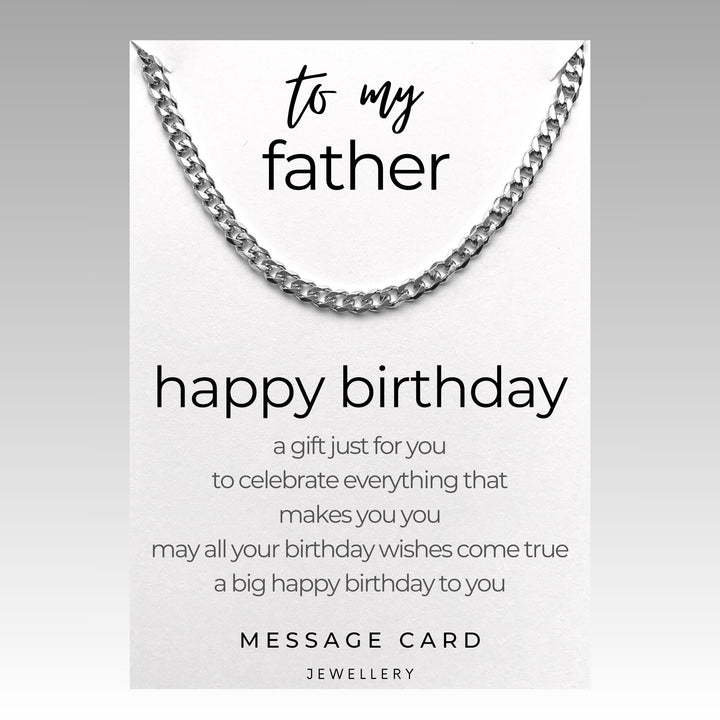 Father's Birthday - May Your Wishes Come True with our Chunky Stainless Steel Curb Chain
