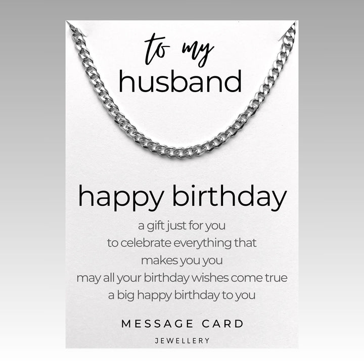 Husband's Birthday - May Your Wishes Come True Chunky Stainless Steel Curb Chain