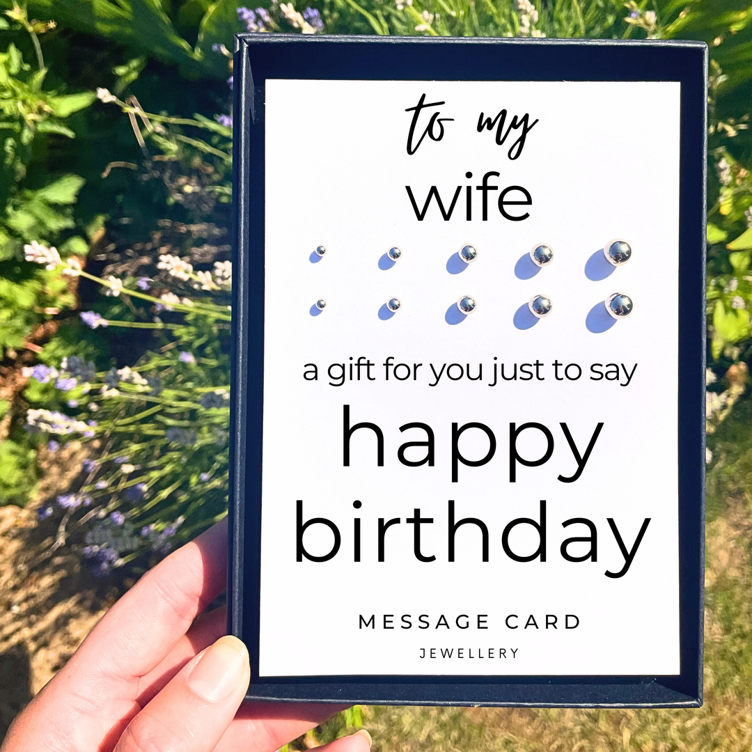 jewellery birthday gifts for wife, stainless steel ball stud earrings