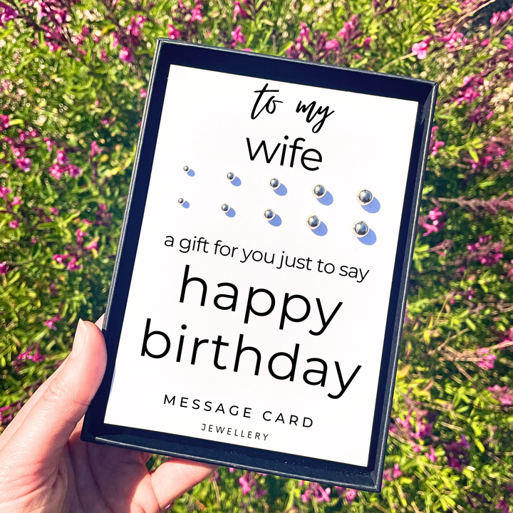 jewellery birthday gifts for wife, stainless steel ball stud earrings