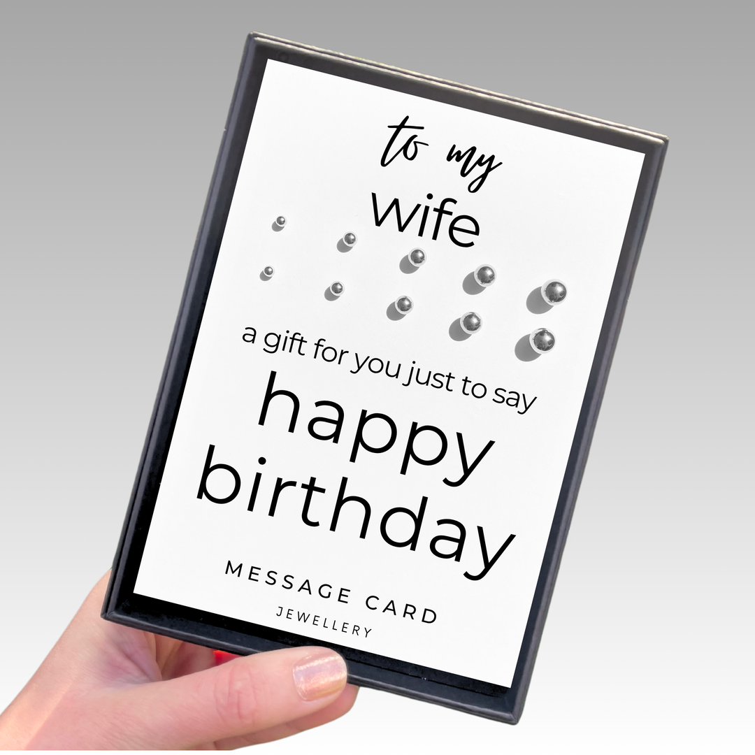 jewellery birthday gifts for wife, stainless steel ball stud earrings