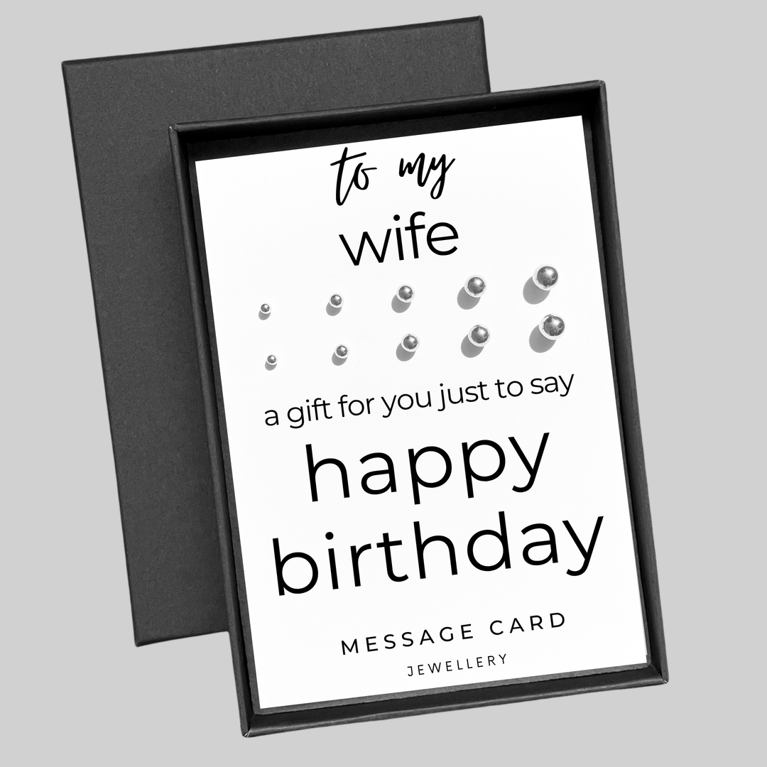 jewellery birthday gifts for wife, stainless steel ball stud earrings