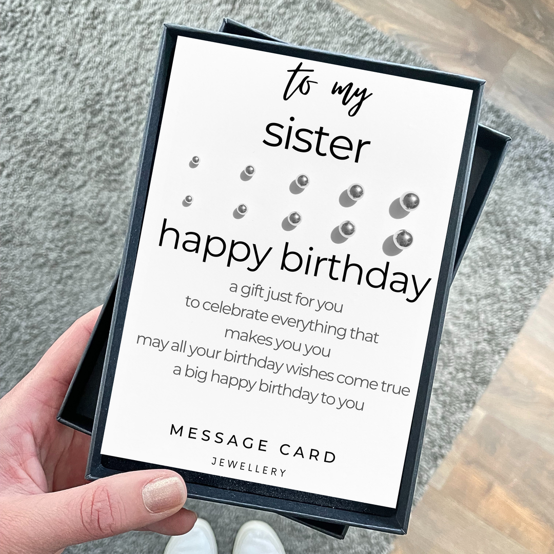 Jewellery for sisters birthday, stainless steel earring set