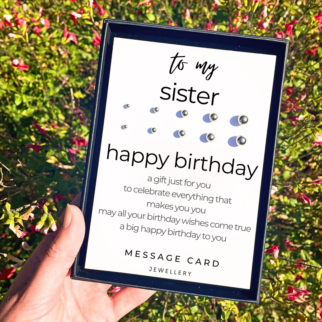 Jewellery for sisters birthday, stainless steel earring set