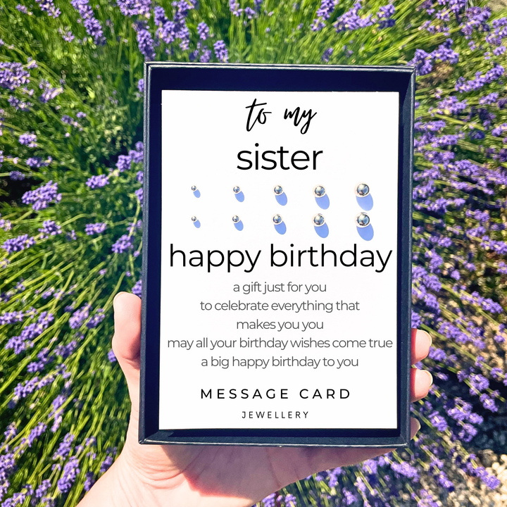 Jewellery for sisters birthday, stainless steel earring set